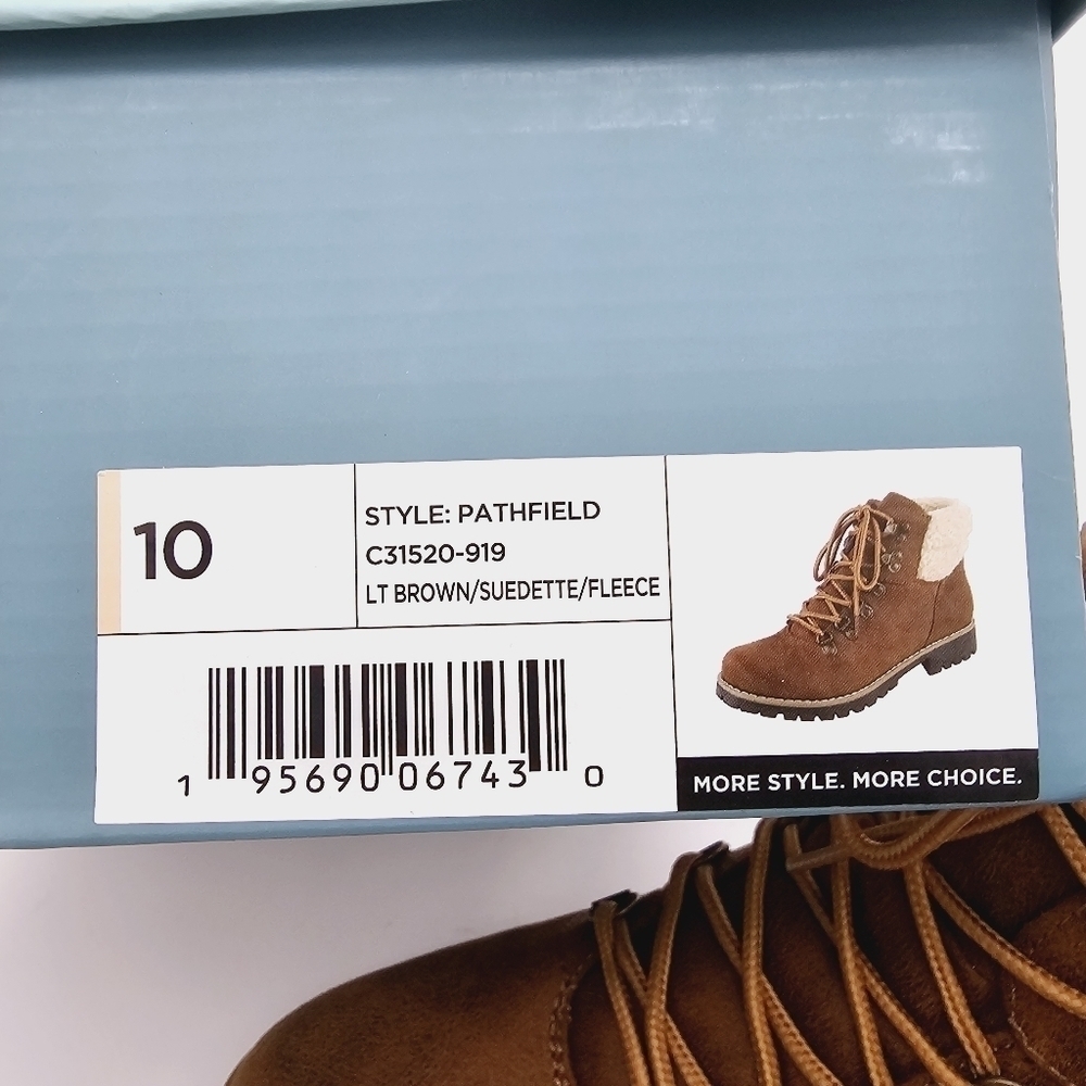 Cliffs by White Mountain Brown Faux Suede Fleece Pathfield Winter Hiker … - Picture 4 of 13